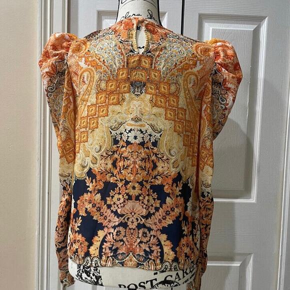 FLYING TOMATO BLOUSE BOROQUE PAISLEY SZ XS PUFFED SLEEVES FAIRY CORE - Picture 15 of 16
